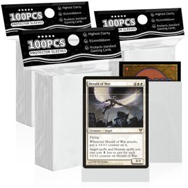 White Matte Card Sleeves for MTG, 300 Pieces Perfect Fit Standard Card Sleeves for Trading Card Sports Cards Baseball Cards TCG Magic, Card Protector for Mini Photo, Sturdy and Nice Shuffling