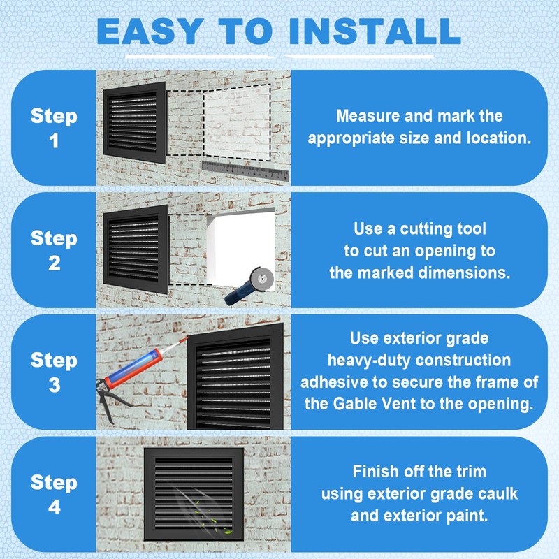 Zepoty 10" x 10" Aluminum Gable Vent with Screen -