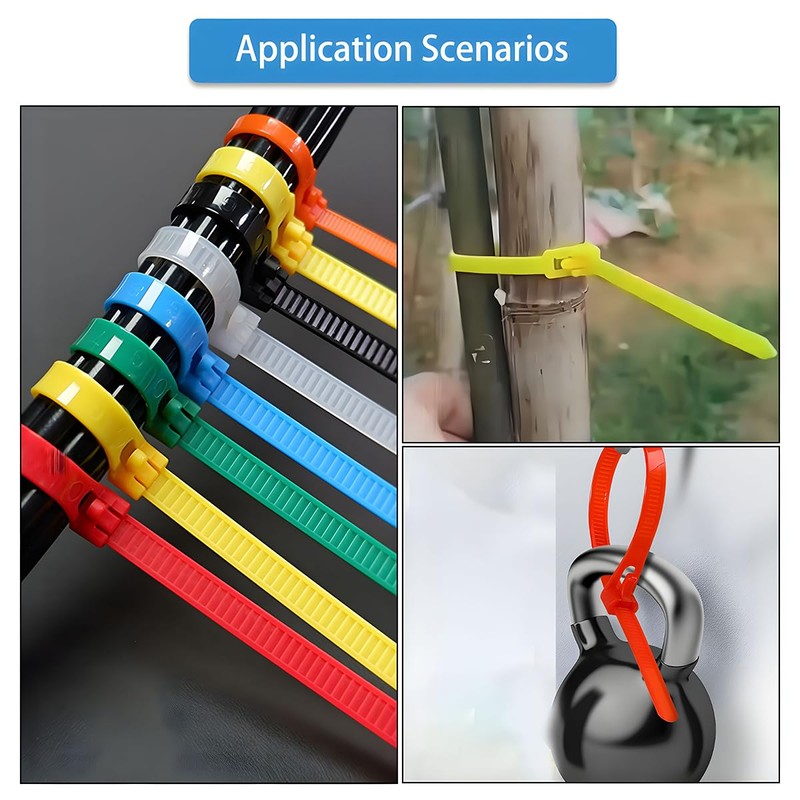 Aroono 100 PCS 8 Inch Reusable Zip Ties Black –