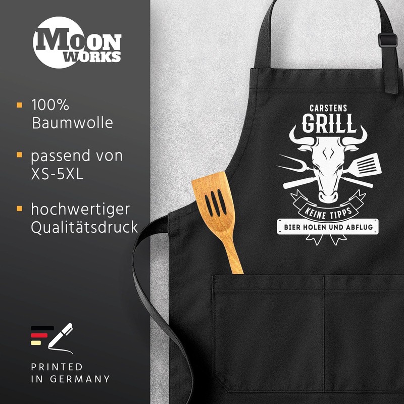 MoonWorks® BBQ Apron for Men with Saying, BBQ Gift, Cotton