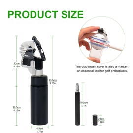 NomadSphere Golf Club Brush Cleaner Brush with Golf Groove Sharpener Tool, Retainer Clip & Golf Ball Marker Liner, Hold 4oz of Water Perfect Golf Bag Accessories & Cool Golf Gifts for Men Women, Black