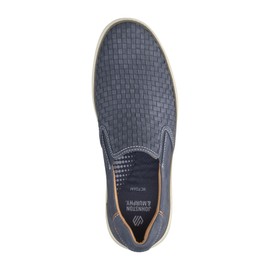 Johnston & Murphy McGuffey 2 Woven Slip-On Shoes, Navy Woven Tumbled Nubuck, 11