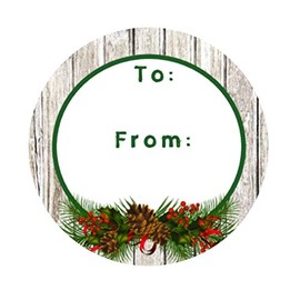 20 wood design christmas gift tag labels, Matte labels (not glossy), Peel and stick, 2" size
