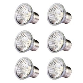 6 Pack 75W UVA&UVB Full Spectrum Reptile Heat Lamp Sun Lamp Sunbathe Spot Basking Bulb for Lizard Turtle Habitat Light