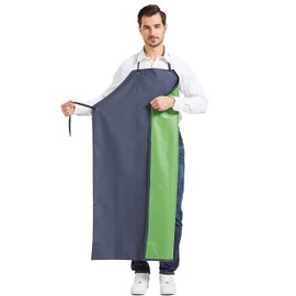 Nanxson Men's Women's Waterproof Apron Thickened PVC Work Apron Meat Apron Butcher Apron, Green