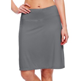 Willit Women's 20" Knee Length Skorts Skirts Golf Tennis Skirts Modest Athletic Casual Skorts with Pockets Sun Protection Gray XL