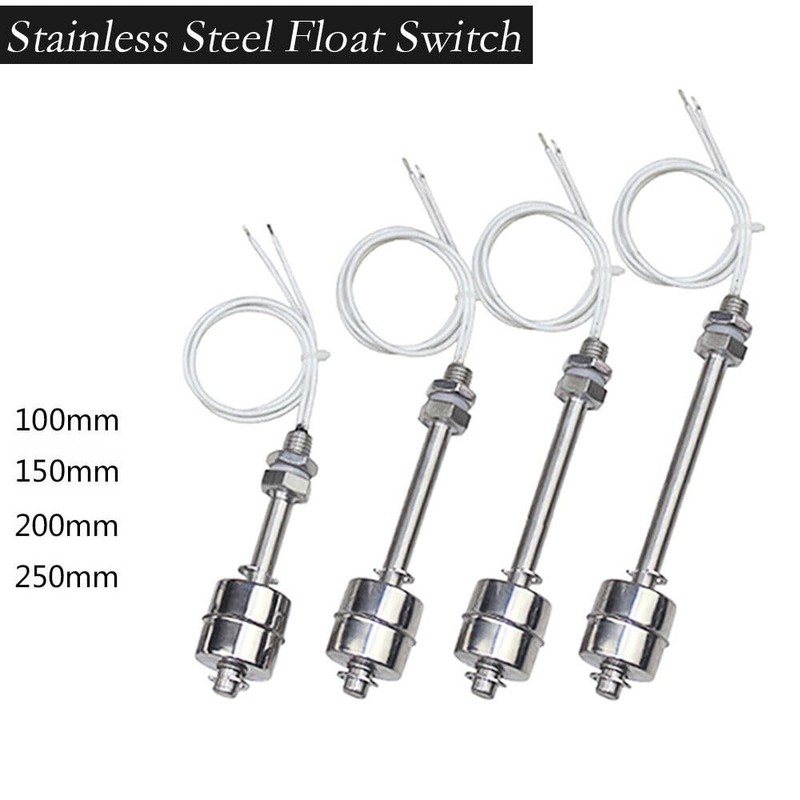 Float Switch L150mm Vertical Liquid Level Sensor Stainless Steel Float