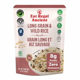 Eat Regal Ancient Long Grain & Wild Rice, Pack of 6, 8.8 oz Pouches, Ready in 90 Seconds, Kosher & Halal Certified