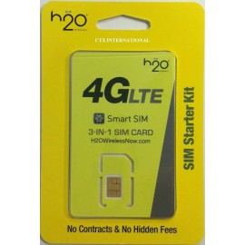 H2O Wireless 3-in-1 SIM Card FREE 1ST MONTH $40 Plan Preloaded