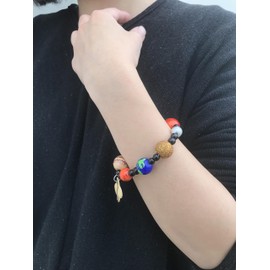 fiona Solar System Bracelet Jewelry – Galaxy Space Solar System Planet Universe Earth Astronomy Beaded Bracelet – Blue Miniverse Charm Bracelet Gift For Women (Mix Color)