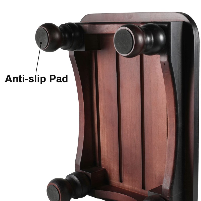 URFORESTIC Solid Wood Bed Step Stool Super Large/Bedside Steps for