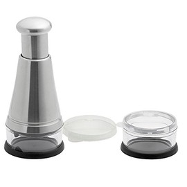 Weis Garlic Cutter, Stainless Steel Silver/Transparent, 6.5 x 6.5 x 18 cm