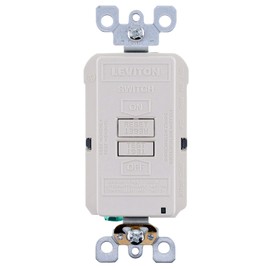 Leviton Blank Face GFCI, 20 Amp, Self Test, LED Indicator Light, Provides GFCI Protection Where an Outlet is not Needed, GFRBF-W, Light Almond