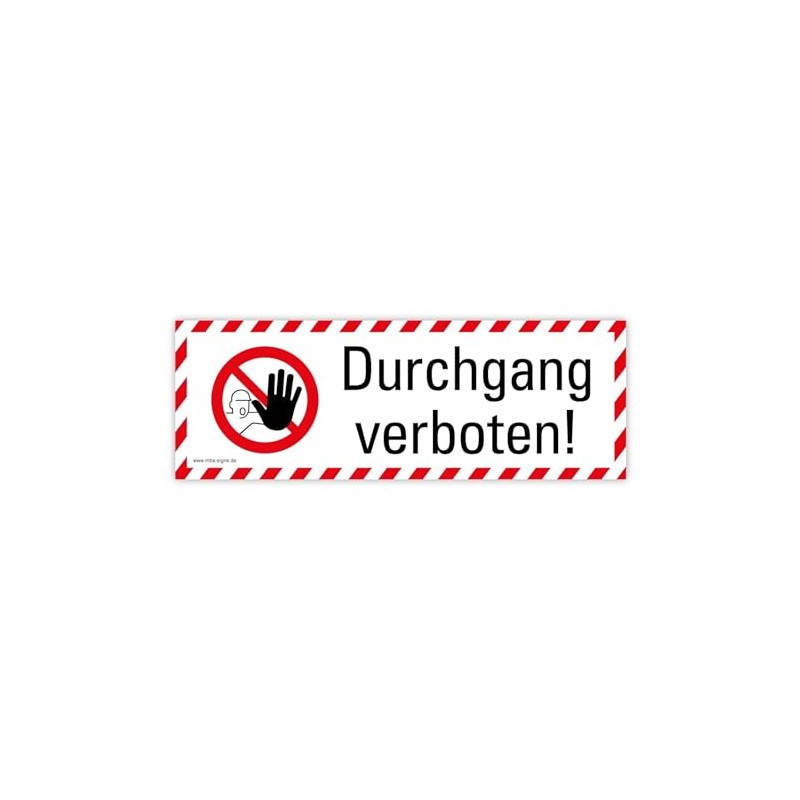 Sticker Combi Sticker "Durchgang verboten!" Warning Symbol ISO 7010 |