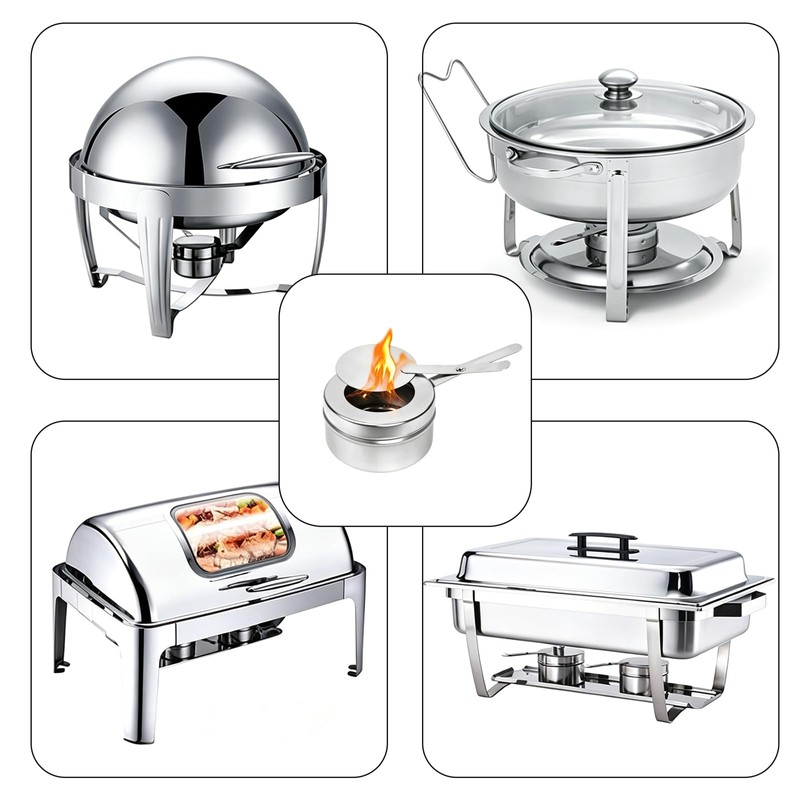 Vastsea Pack of 2 Fondue Burner, Fuel Paste Container, Portable