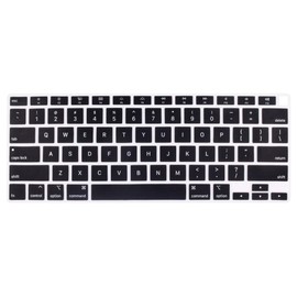Keyboard Cover Soft Silicone Skin Compatible with MacBook Air 13 inch Retina Display Model A2179 with Touch ID – 2020 Release, MacBook Air 13 inch 2021 with M1 Processor Model A2337 (Black)