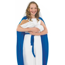 Fun Shack Disfraz Virgen Maria Niña, Disfraz Virgen Maria, Traje Virgen Maria Niña, Disfraz Belen Niña, Virgen Maria Disfraz, Disfraz Maria Niña, Disfraz Navidad Niña Talla L