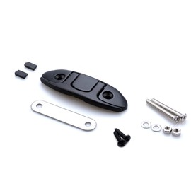 Mxeol Black Folding Boat Cleats Flip Up Cleat Stainless Steel 4-1/2 inch W/Fasteners (Matte Black Coating, 4 Packs)