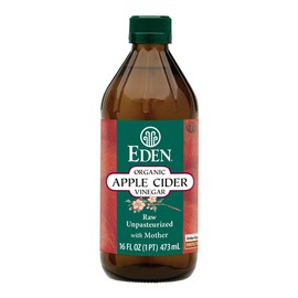 Eden Organic Apple Cider Vinegar, Raw, Unpasteurized with Mother, 16oz Glass