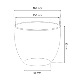 Ceramic Pot Planter Hand Painted Diameter 160 mm Light Brown Ceramic with Saucer Water Drainage Hole