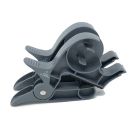 Wrap Buddies Wrapping Paper Clamps - 2 Gift Wrapping Paper Holder Clamps With Integrated Tape Dispensers, Simple Gift Wrap Table Clamps, Wrapping Paper Holder Clips and Tape Dispensers (Slate Gray)