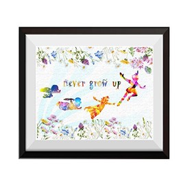 Uhomate Peter Pan Never Grow Up Home Canvas Prints Wall Art Inspirational Quotes Wall Decor Living Room Bedroom Bathroom Artwork C017 (8X10)