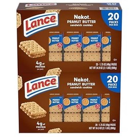 Lance Nekot Peanut Butter Sandwich Cookies, 1.75 oz., 40 pack.