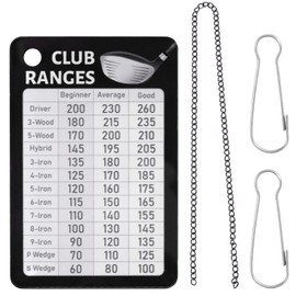 Golf Club Range Chart Card, Black Golf Distance Card Golf Yardage Book Card Golf Cheat Sheet Range Chart Card Golf Club Rules Card Golf Club Bag Accessories Golf Essentials Accessories for Men