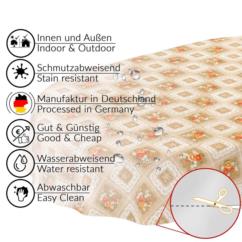 ANRO Oilcloth Washable Oilcloth Tablecloth Oilcloth Tablecloth Oma Style Yellow/Orange