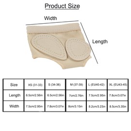 2 Pairs Non-Slip Foot Pads Belly Socks Dance Paw Pad Practice Shoes Foot Toe Caps Toe Protection Shoes Half Sole Paw Pad Shoes Foot Thong Ballet for Ballet Belly Dance Latin Dance (XL), Skin colour: