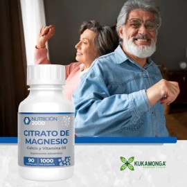 Citrato De Magnesio - 90 Cápsulas 1000 Mg - Nutrición 2000 Sabor Sin sabor                                                                            