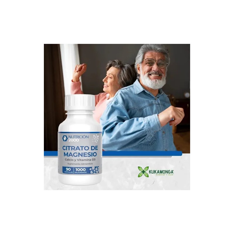Citrato De Magnesio - 90 Cápsulas 1000 Mg - Nutrición