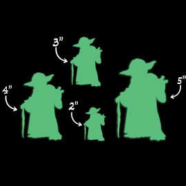 Star Inspired Movie Character Space Yoda Glow in The Dark Sticker Decal for Phone Tablet Laptop Car Truck Window | 4" Sticker | Orange