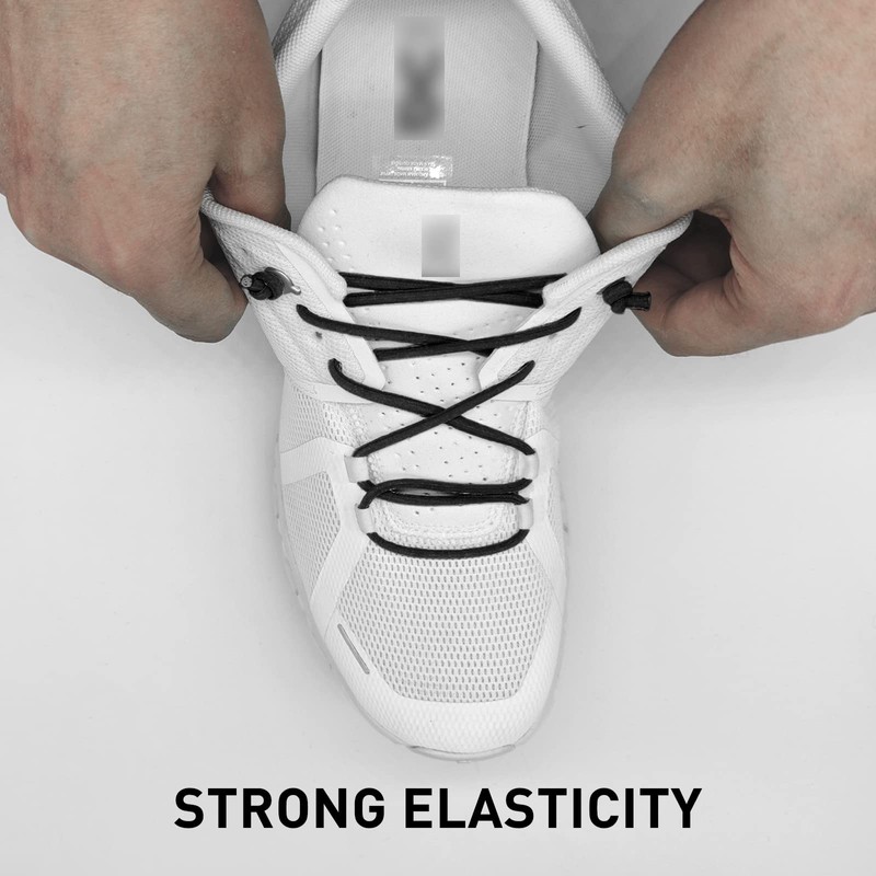 NDTEZUGT 3 Pairs Elastic No Tie Shoe Laces, Stretch Round