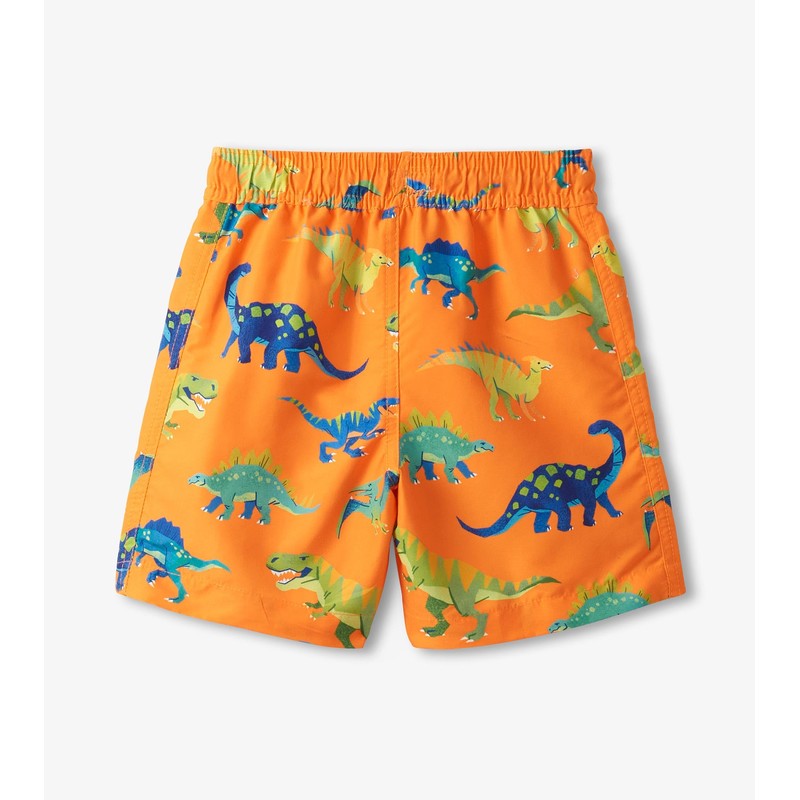 Hatley Kids Boys Swim Board Shorts, Colourblock Dino, 2 Years