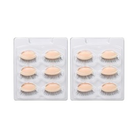 ANNAFRIS 6 Pairs Removable Eyelids with Lashes, Replaced Eyelid Mannequin Eyelids, Mannequin Head Replacement Eyelids, Makeup Training Eyelash Extensions Replaceable Practice Eyelid,White Color
