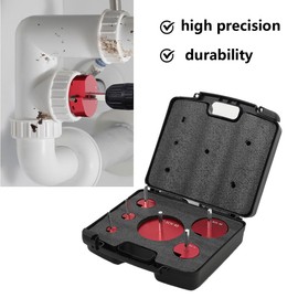 SOFEDY 6 Pcs PVC Pipe Reamer Kit Pipe Fitting Reamer Tool Kit Fitting Saver Fits Standard 1/2 Drill for PPR75, PPR100, PPR150, PPR200, PPR300 and PPR400