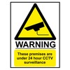 Pack of 2 Cctv 24 Hour Surveillance Vinyl Sticker Signs