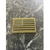Subdued American Flag Iron On Patch 3.5” Green Trim USA