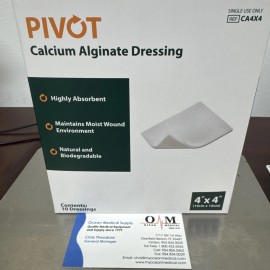 Pivot 4” X 4” Calcium Alginate Dressing, Box Of 10 Bandages By Pivot #CA4X4.