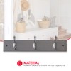 Home Basics Grey Wall-Mounted Hanging Rack 3 Double Hooks for