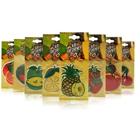 YXYDFDC Fruit Car Air Freshener Hanging Paper Car Hanging Accessories Vanilla Perfume Home Bathroom Freshener Car Interior Accessories Natural Scented Tea Paper (8 Pcs)