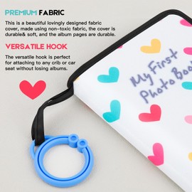 Baby Photo Book Holds 21 4x6 Photos, My First Photo Album for Baby or Toddler, Love" Baby Photo Book Soft No Hard Edges, Cute Book Gift for Baby Shower Newborns Family Photos (Black)