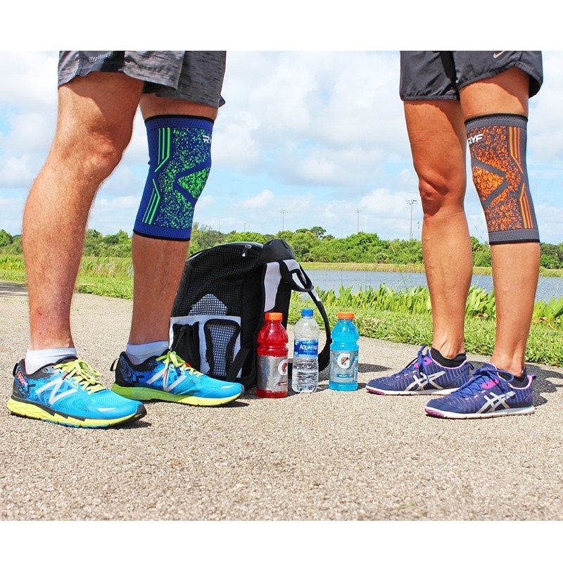 RYF Compression Knee Sleeve, Blue/Green, Medium