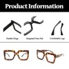 LJCZKA Quadratisch Blaulichtfilter Brille Damen Herren, Dicker Rahmen Blaulichtbrille Übergroß