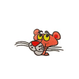 Pink Panther Cartoon Patch, Iron On/Sew On