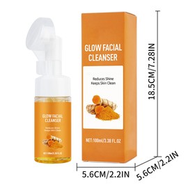 Hppsctink Kurkuma-Gesichtsreiniger, 100ml Kurkuma-Reinigungsmousse, Tiefenreinigung des Gesichts, Oil Control Treatment Cleanser, Für alle Hauttypen Geeignet,cream