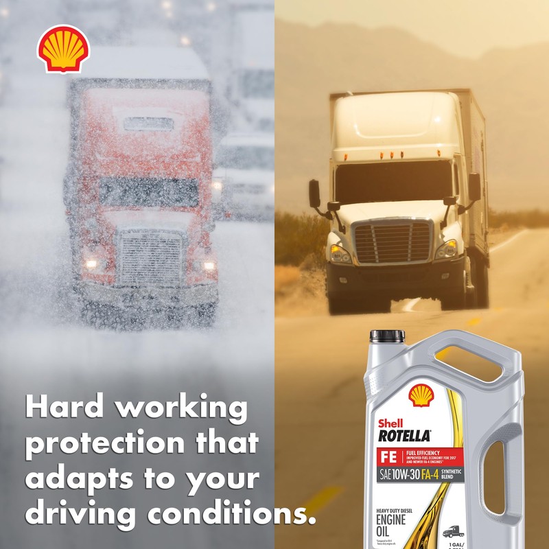 Shell Rotella T5 FE 10W-30 Synthetic Blend Diesel Engine Oil,