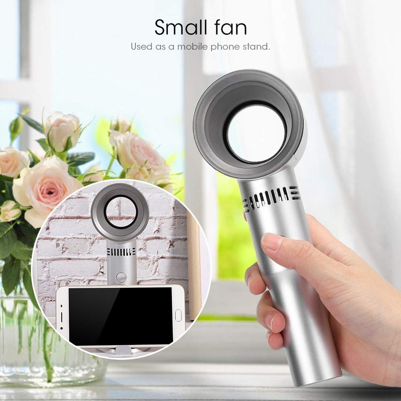GOWENIC Mini Handheld Bladeless Fan, Portable USB 2000mAh Battery 10h
