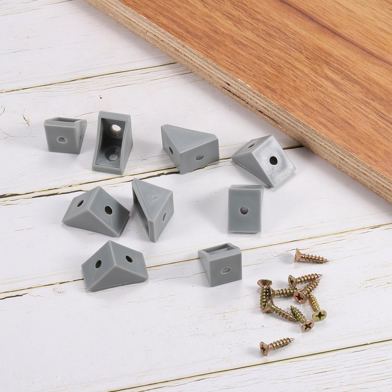 sourcing map 50Pcs 90 Degree Plastic Corner Braces, 20x15x20mm Nylon